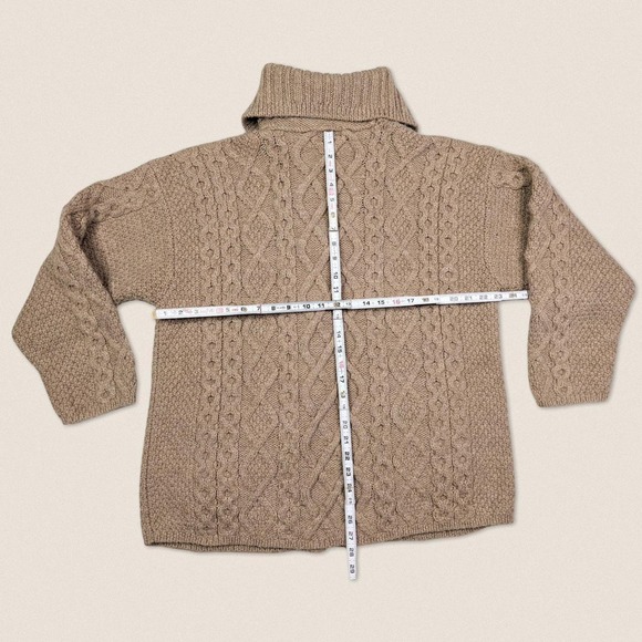 Vintage Grandpa Wool Chunky Cardigan Sweater J Peterman fisherman Size Medium - Picture 4 of 4